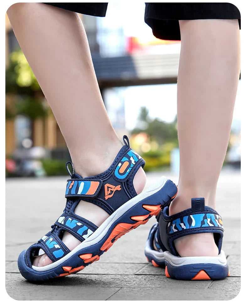 Summer Children Beach Water Sandals Brand Fashion Sneakers For Girls Boys Footwear Kids Non-slip Sandalias Leather Shoes