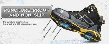 Men's Steel Toe Safety Work Boots shoe Non Slip Shoes for Man Anti-puncture Anti-static Protective Safety Boots