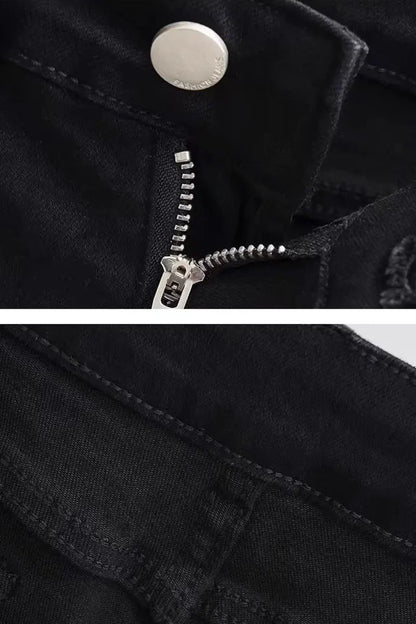 Summer Black Hot Shorts for Women Sexy Low Rise Y2K Gothic Tight Denim Short Pants Female Harajuku Streetwear Grunge Mini Shorts