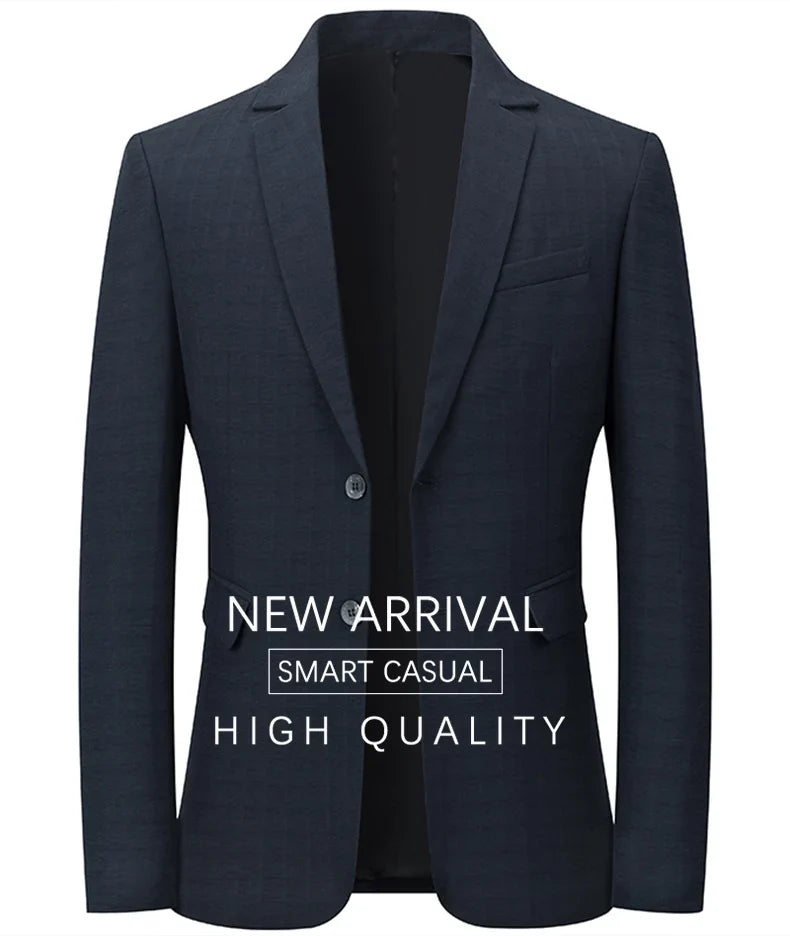 Brand Business England Style Men Suit Slim Fit Easy Care Spring Autumn Wedding Black Formal Blazer for Men Clothing
