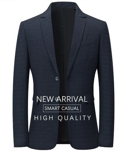 Brand Business England Style Men Suit Slim Fit Easy Care Spring Autumn Wedding Black Formal Blazer for Men Clothing