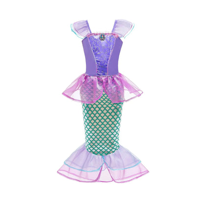 Kids Princess Cosplay Costume Girl Snow Queen Dress Halloween Carnival Clothes Cute Cosplay Evening Party Clothing for 2-10 Year