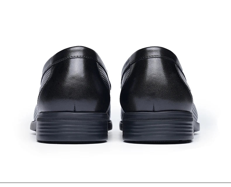 Men's bean shoes, genuine leather hollow out breathable business casual dad leather sandals, soft soled loafers10790DW