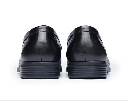 Men's bean shoes, genuine leather hollow out breathable business casual dad leather sandals, soft soled loafers10790DW