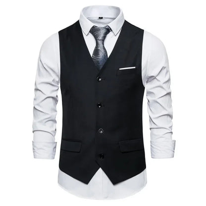 Blue Suit Vest, Men's Business Sleeveless Vests Jacket, Asian size S-6XL, Wedding Party Waistcoat, Red Purple Black Gray
