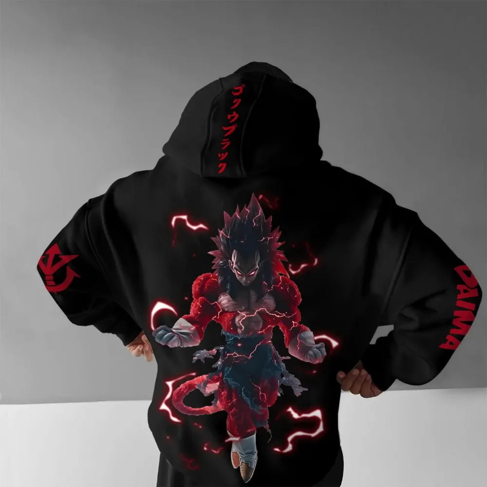 Dragon Ball Men's Hoodie Sweater Goku Super Saiyan 4 Japanese Anime Summer Autumn Boys Children's Long Sleeve Parent-Child Wear