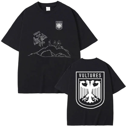 Rapper Kanye West Vultures New Music Album Graphic T Shirts Men Women Hip Hop Fashion Oversized T-shirts Male 100% Cotton Tshirt