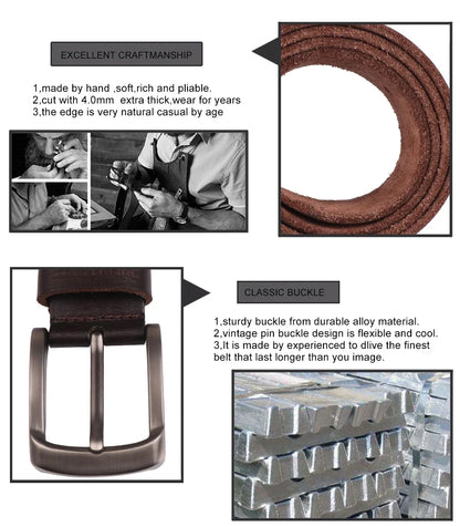Genuine Leather Belt For Man 100% Real Genuine Cowskin Top Layer Leather Men Belts Designer Fashion High Quality Waistband TM053