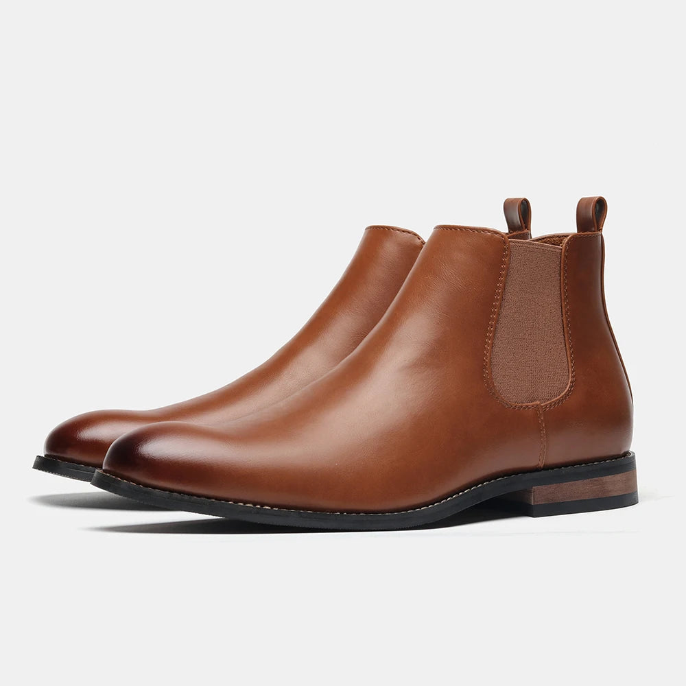 Chelsea Men Boots Fashion Brand Comfortable Leather Ankle Boots