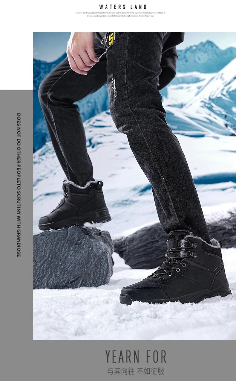 snow boots men winter boots keep warm plush boots hiking boots men casual shoes men mountain snow boots
