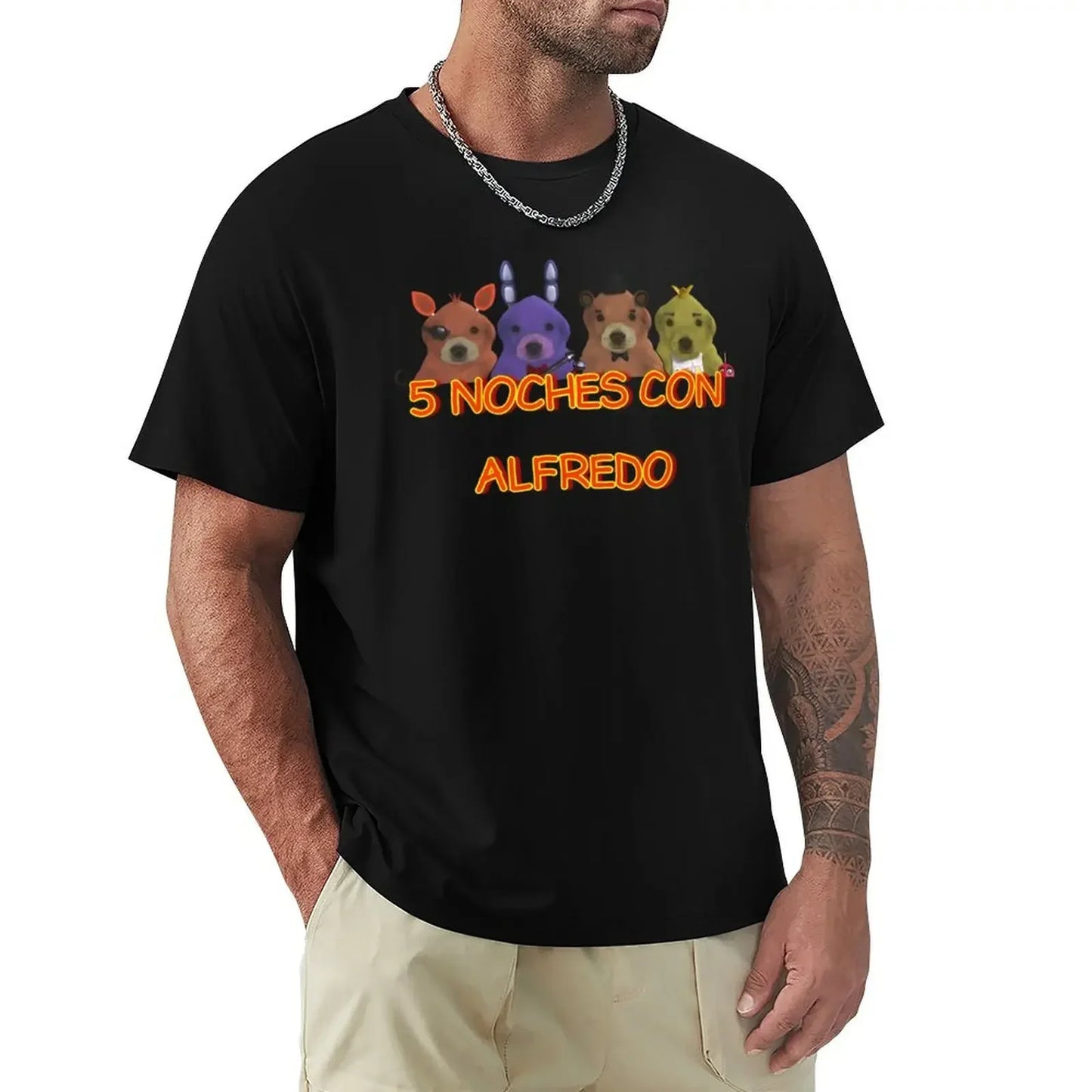 5 Noche Con Alfredo T-Shirt graphic tee shirt oversized t shirt Men's t shirts