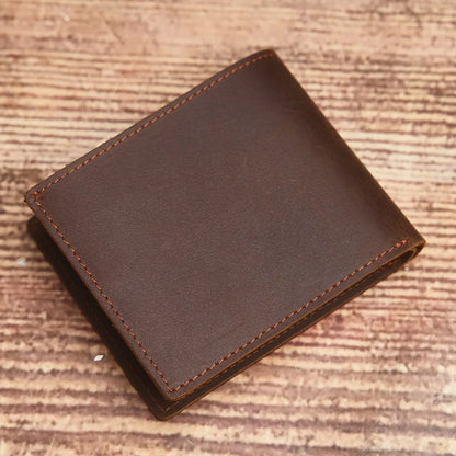 Genuine full-grain leather wallet, vintage men's wallet, stylish business card holder, the perfect gift for men