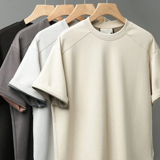 Modal Fabric T Shirts for Men 2025 Summer New Coolness Quick-Drying Shorts-Sleeve Tops Oversized Men's Clothing