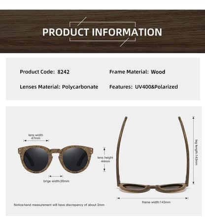 Brand coconut fiber sunglasses Eco-friendly  new wood,made  polarized UV400 protection natural degradation glasses 8242