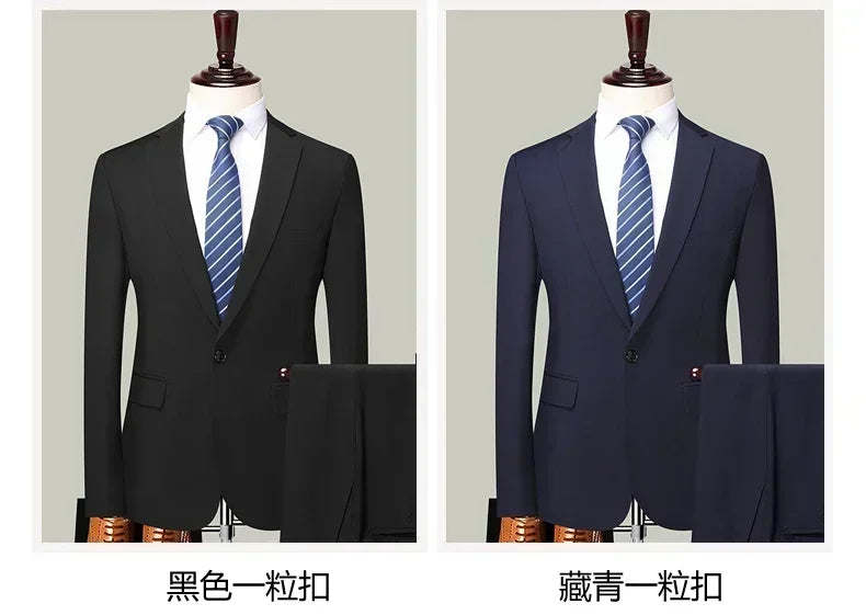 S-8XL Blazer New Men's Fashion Business Solid Color British Style Professional Work Groom Wedding Dress Best Man Blazer Jacket