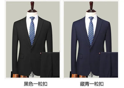 S-8XL Blazer New Men's Fashion Business Solid Color British Style Professional Work Groom Wedding Dress Best Man Blazer Jacket