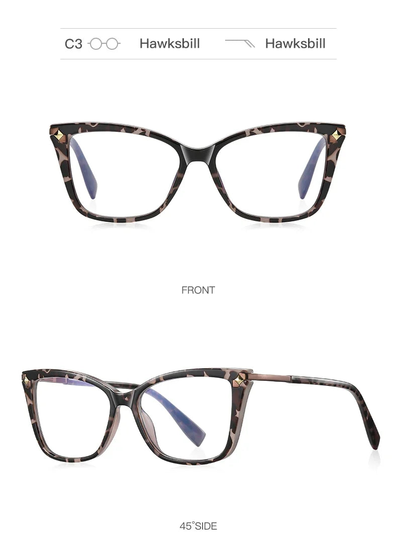 Usual Cat Eye Myopia Prescription Glasses Hyperopia Women Reading CR39 Anti Blue Light Optical Eyeglasses Frame PFD2127
