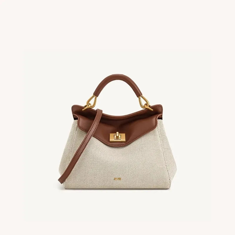 Lucia Elegant Buckle Genuine Leather Handbag for Women, Urban Casual Commuter Shoulder and Crossbody Bag