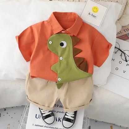 New Baby Boys Girl Clothing Suits Kids Clothes Cartoon Dinosaur Shirt Shorts 2Pcs/Set Summer Fashion Children Casual Tracksuits