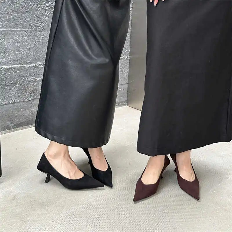 2024 Autumn Pointed Toe Women Sexy Shallow Slip On Pumps Shoes Fashion Thin High Heel Ladies Elegant Dress Shoes Mujer