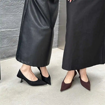 2024 Autumn Pointed Toe Women Sexy Shallow Slip On Pumps Shoes Fashion Thin High Heel Ladies Elegant Dress Shoes Mujer