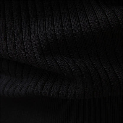Men's Long Sleeve T-shirt Fall Winter Fashion Knit Slim Fit Polo Sweater Riibed Henry Collar Sweatershirt for Man