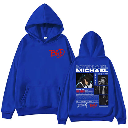 90's Rock Singer Michael Jackson Merch Hoodies Fashion Vintage Hooded Sweatshirts Men Women Casual Loose Pullovers Streetwear