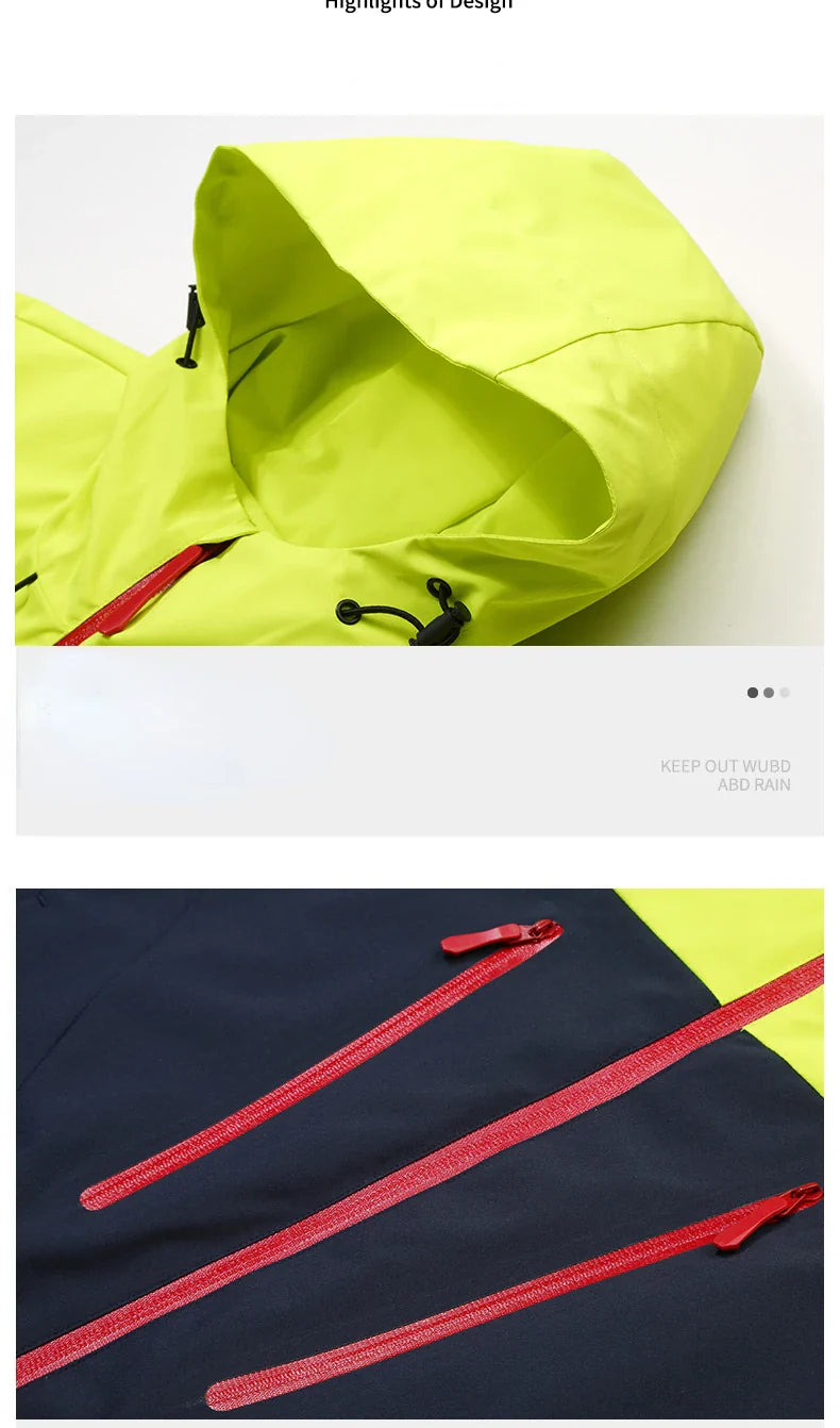 Spring New Men's Mountaineering Jacket Windproof and Waterproof Fabric Fashion Hip Hop Design Casual Oversize Outdoors Coat
