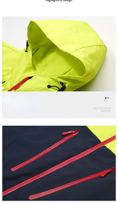 Spring New Men's Mountaineering Jacket Windproof and Waterproof Fabric Fashion Hip Hop Design Casual Oversize Outdoors Coat