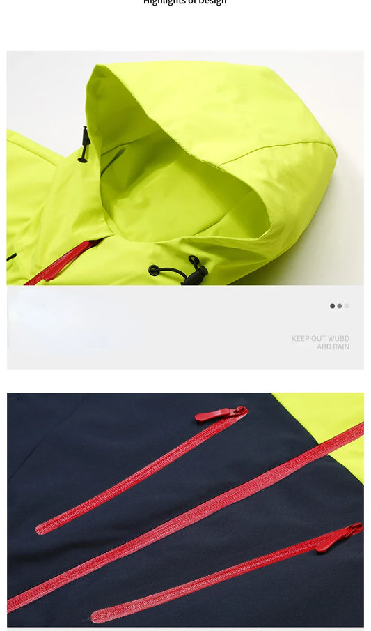 Spring New Men's Mountaineering Jacket Windproof and Waterproof Fabric Fashion Hip Hop Design Casual Oversize Outdoors Coat