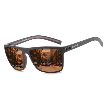 Polarized Sunglasses for Men Shades Lightweight TR90 Frame UV400 Protection Square Outdoor Trave Driving Sun Glasses