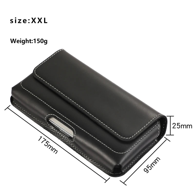 Phone Holster Belt Clip Case Holder Genuine Leather Pouch Waist Bag for Samsung S26 Ultra S26 for iPhone 17 16 15 14 13 Pro Max