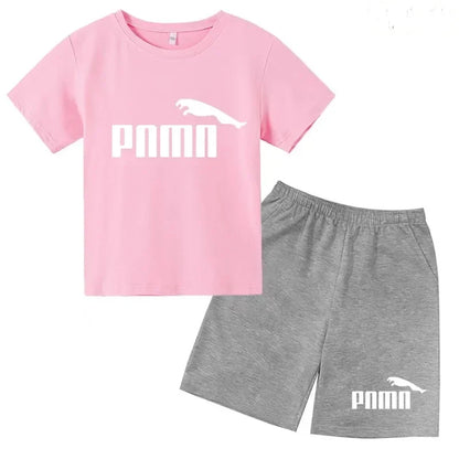 Des vêtements esthétiques pour les enfants de 3 à 12 ans, T-shirt imprimé avec des lettres, blouse à manches courtes et pantalon