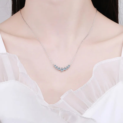 Necklace for Woman Wedding Fine Jewely with Certificates 925 Sterling Sliver Plated 18k White Gold Necklace