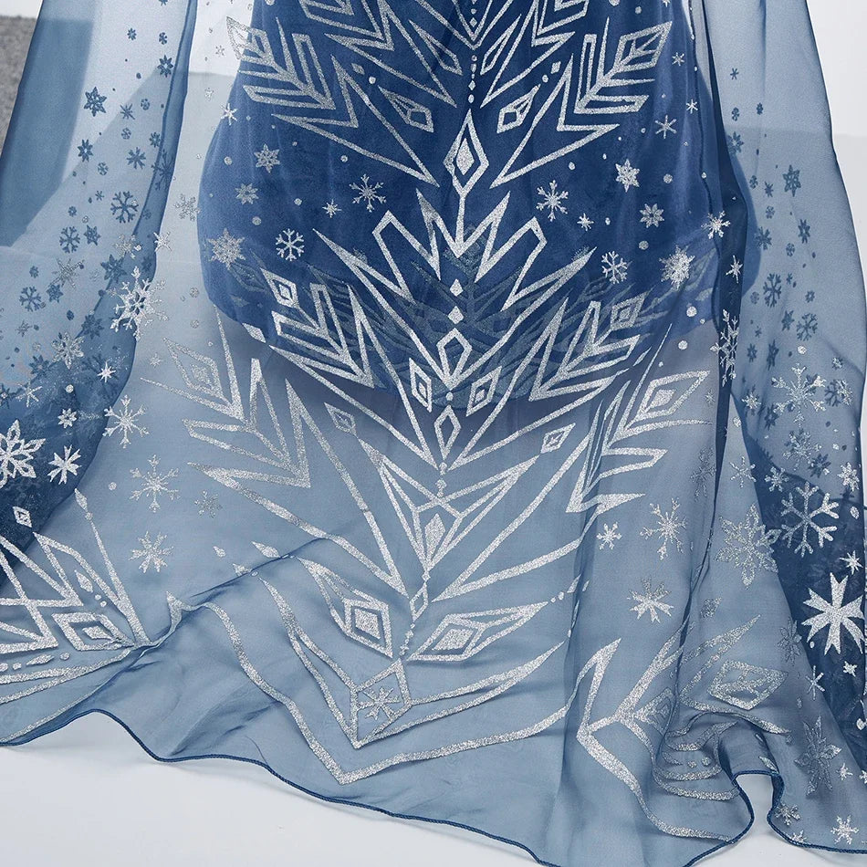 2026 Kid Elsa Anna Costume Girl Birthday Floral Dress Children Snow Queen Performance Fantasy Princess Evening Halloween Costume