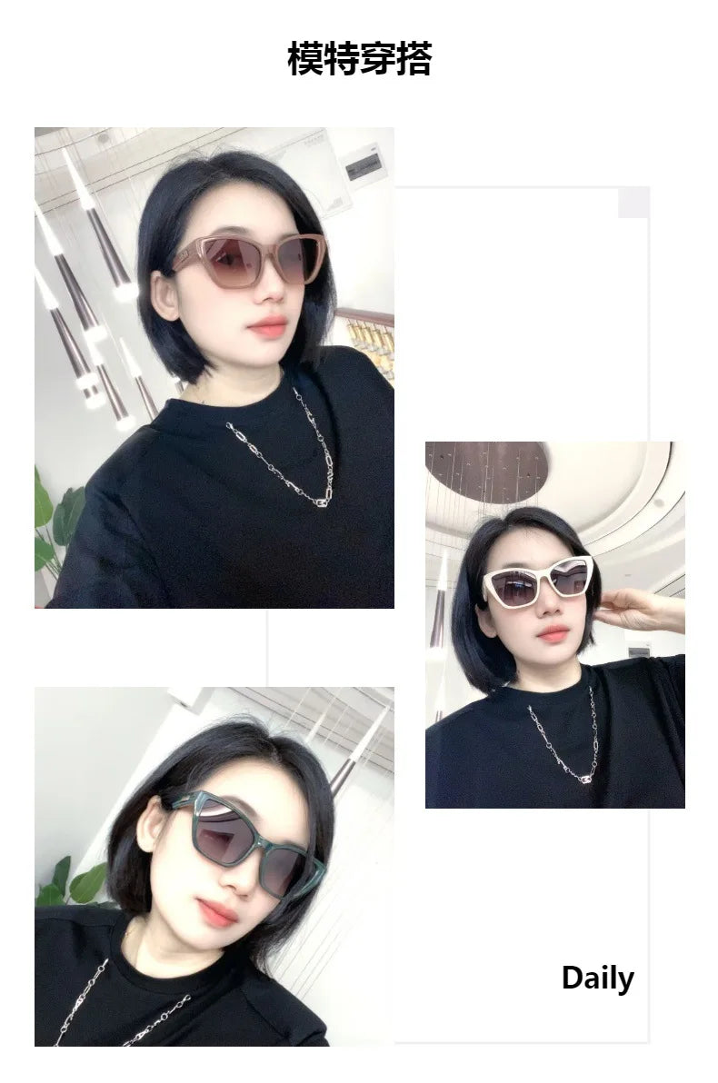 Trendy 2026 New Cat Eye Sunglasses for Women Luxury Square Mens Sun Glasses UV400 Protection Fashion Driving Shades for Women