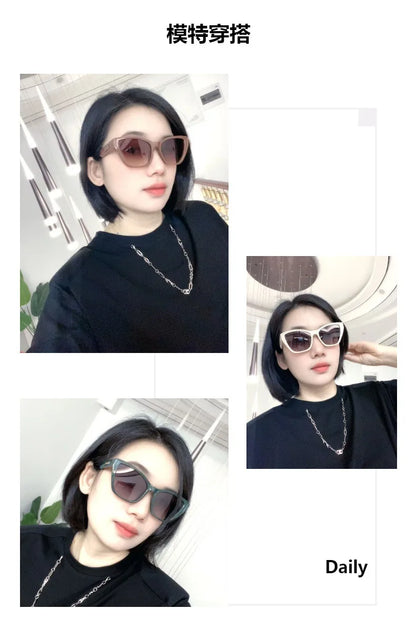 Trendy 2026 New Cat Eye Sunglasses for Women Luxury Square Mens Sun Glasses UV400 Protection Fashion Driving Shades for Women