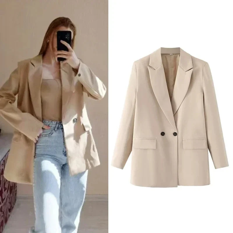 2025 Women's Blazers New Office Casual Blazer Woman Straight Outerwears Fashion Women's Tailoring Blazers for Women Coats