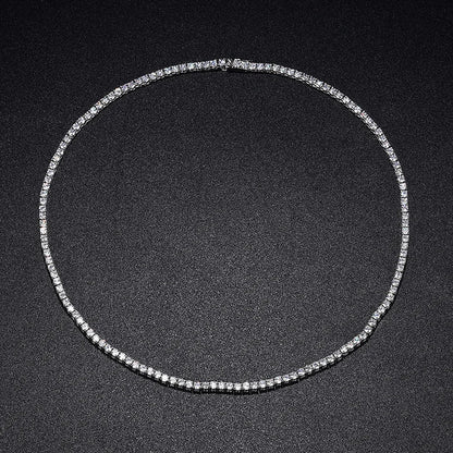 Real 2.5/3/4/5mm Full Moissanite Tennis Necklace for Women 925 Sterling Silver Diamond Neck Chains Necklaces Fine Jewelry