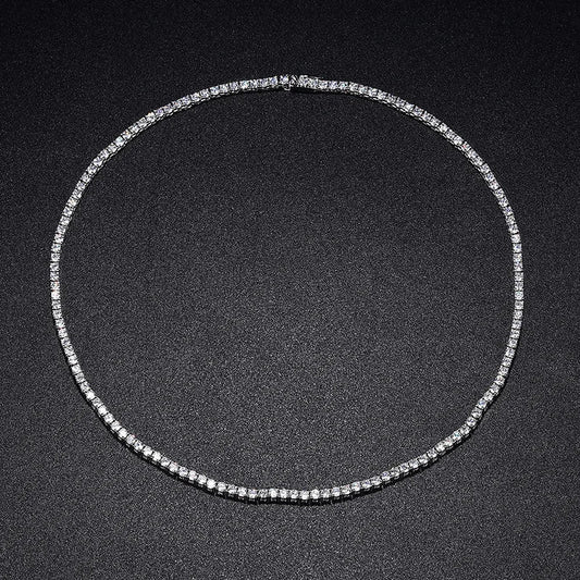 Real 2-5mm Full D Color Moissanite Tennis Neck Chain Necklace for Woman Man 925 Silver GRA Certified Party Bridal Necklaces