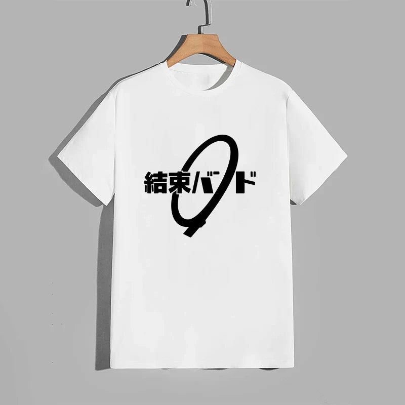 High Quality Pure Cotton T-shirt Kessoku Band Print Tshirt Men Women Daily Casual Comfort Tees Japan Anime Short Sleeve Top