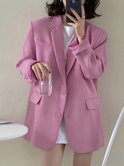 New Woman Spring Summer Solid Color Suit Jacket Women Korean Fashion Casual Comfortable Suit Woman Clothing Outerwears