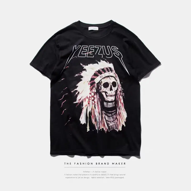 yeezus kanye west T shirt cotton streetwear concert hiphop short sleeve
