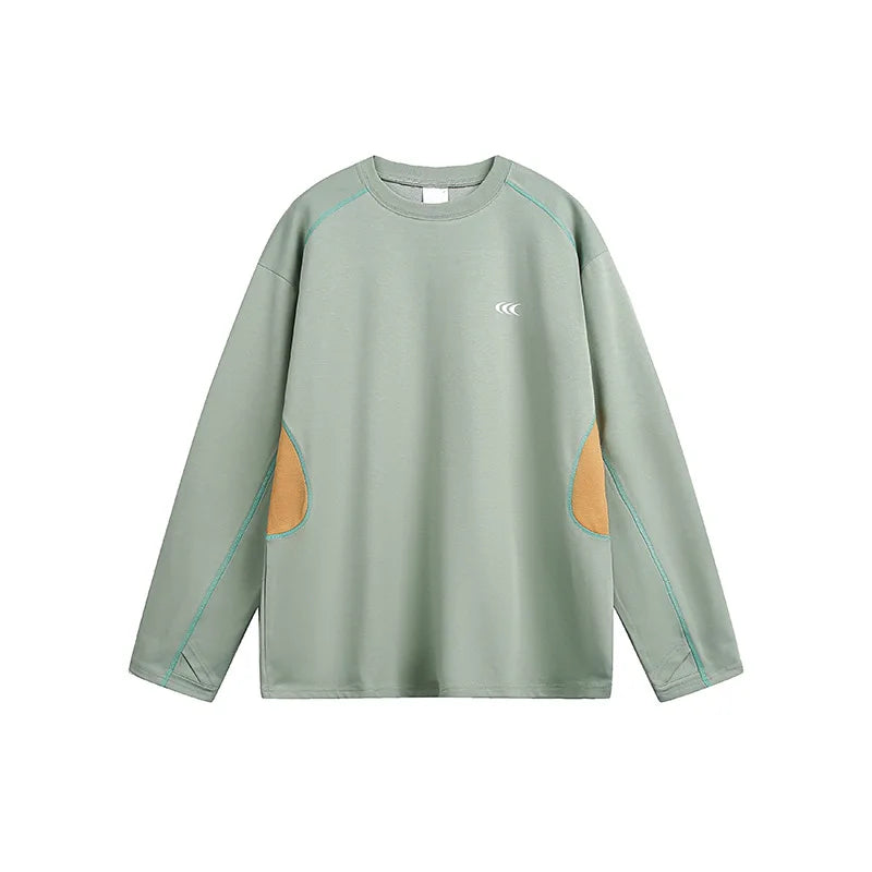 American Retro Splicing Outdoor Sports Printed Long-Sleeved Hoodie with Oversized Techwear Style for Spring Unisex