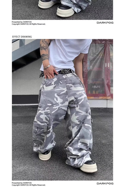 2026 Pantalones Y2K Streetwear Camouflage Baggy Cargo Jeans Pants For Men Clothing Wide Leg Oversize Long Trousers Moda Hombre