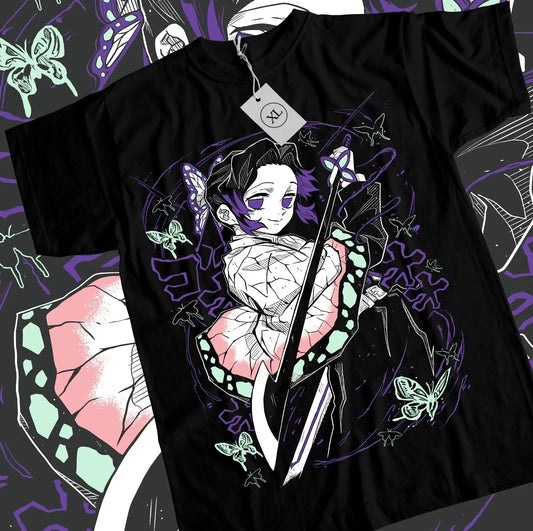 2026 Summer Demon Slayer Anime Kocho Shinobu Loose Short-sleeved Pure Cotton Children's T-shirt Tide Unisex Casual Comfortable