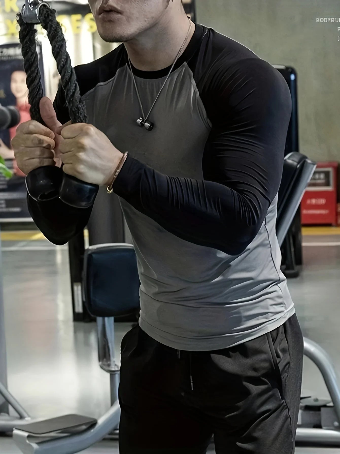 Men's quick drying soccer and basketball tight fitting top, high elasticity cycling compression training suit