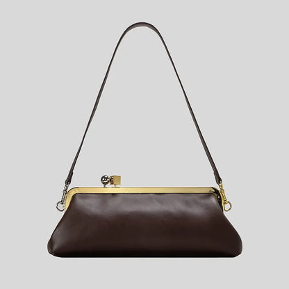 Fashion Long Clutch Bag for Women Luxury Designer Kiss Lock Women Shoulder Bags Elegant Party Purses Trend Underarm Bag 2025