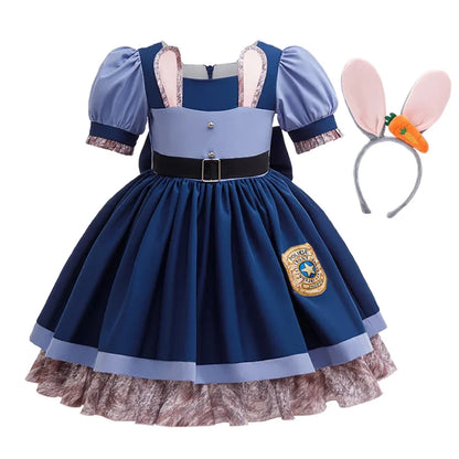 Girl Zootopia 2 Dress Cosplay New Moives Judy Costume Halloween Bunny Cosplay Dress Up Performance Birthday Clothes