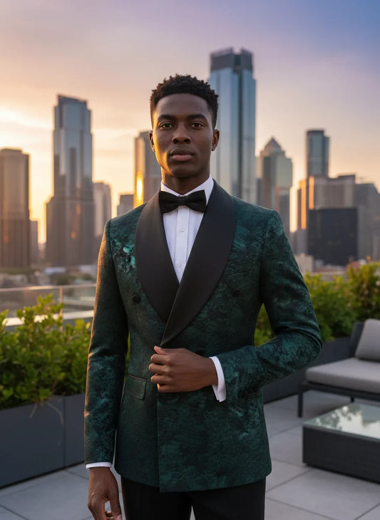 luxury 2-piece suit set men's party outfit high-end double breasted business casual suit groom's wedding dress shawl collar